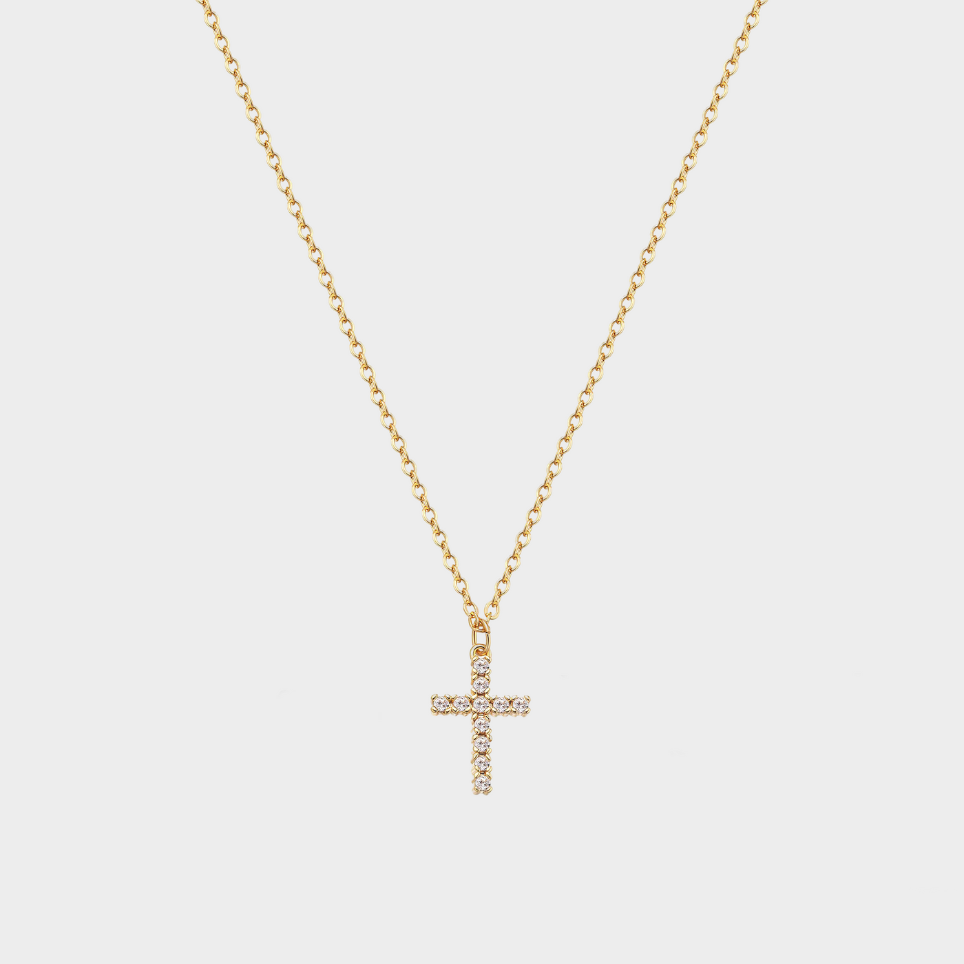 Shine Cross Necklace Gold/Silber