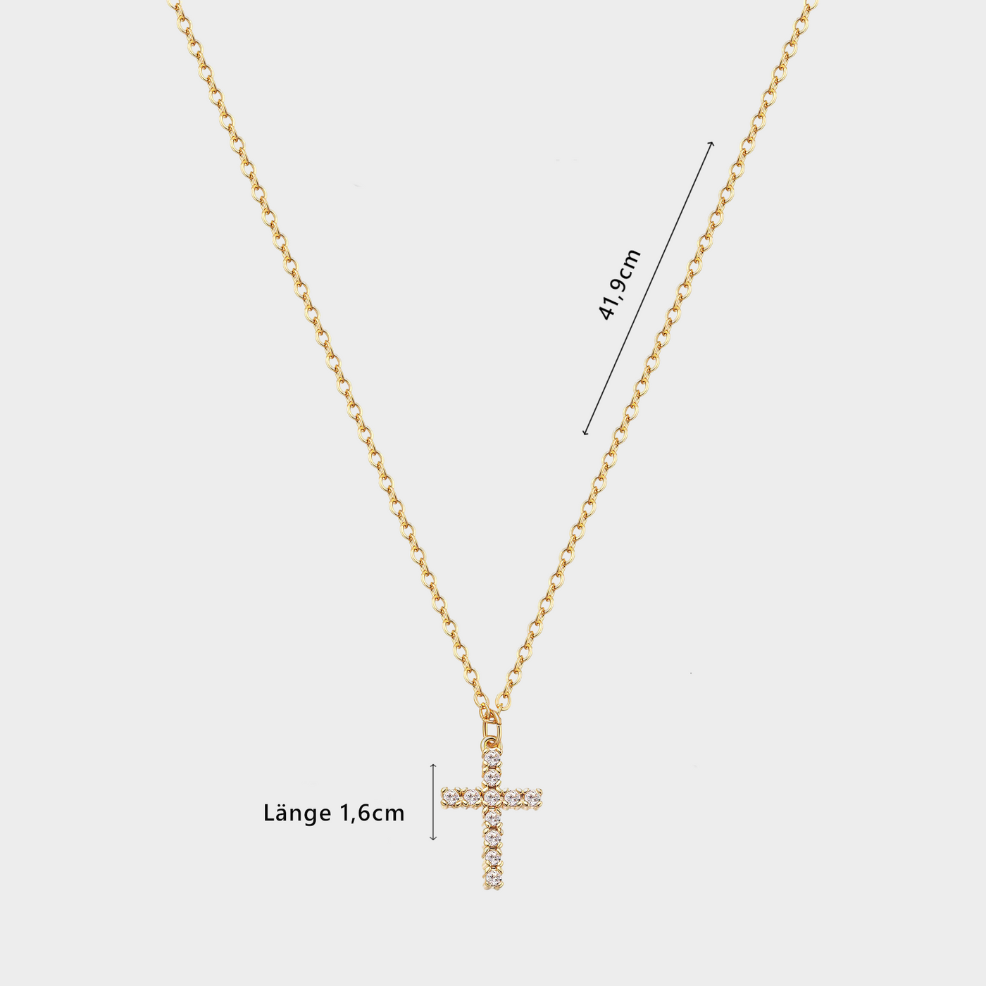 Shine Cross Necklace Gold/Silber