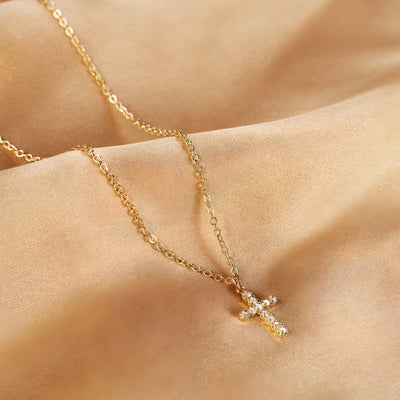 Shine Cross Necklace Gold/Silber